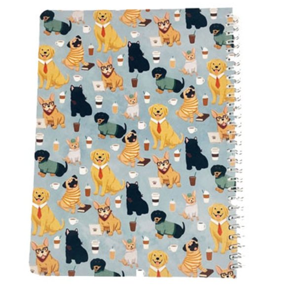 (1 Pk) Molly & Rex Spiral Notebook, Dog & Coffee Pattern, College Rule w/ Folder - Picture 8 of 8